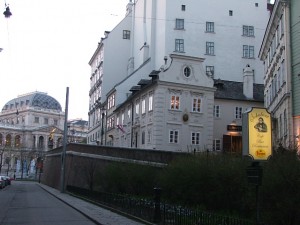 Colour Photograph of Schreyvogelgasse in Vienna. Click to enlarge. Photograph taken by CJ Walsh. 2008-03-15.