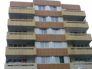 Colour photograph of a Multi-Storey Paris Apartment Block (1975-81).  Click to enlarge.