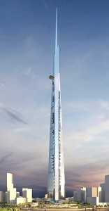 Colour image showing the Kingdom Tower Project, in Jeddah (Saudi Arabia) ... which will be completed in 2018. Design by Adrian Smith & Gordon Gill Architecture, USA. Click to enlarge.